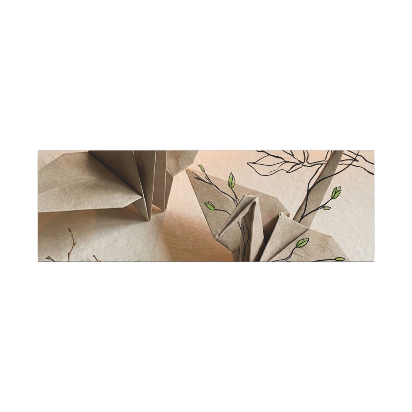 Paper Fold Spring Canvas Art | Japandi Earthy Design
