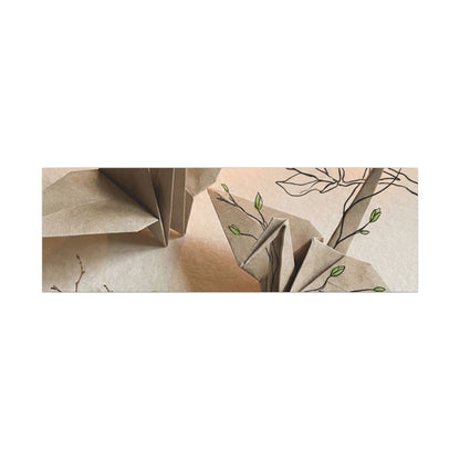 Paper Fold Spring Canvas Art | Japandi Earthy Design