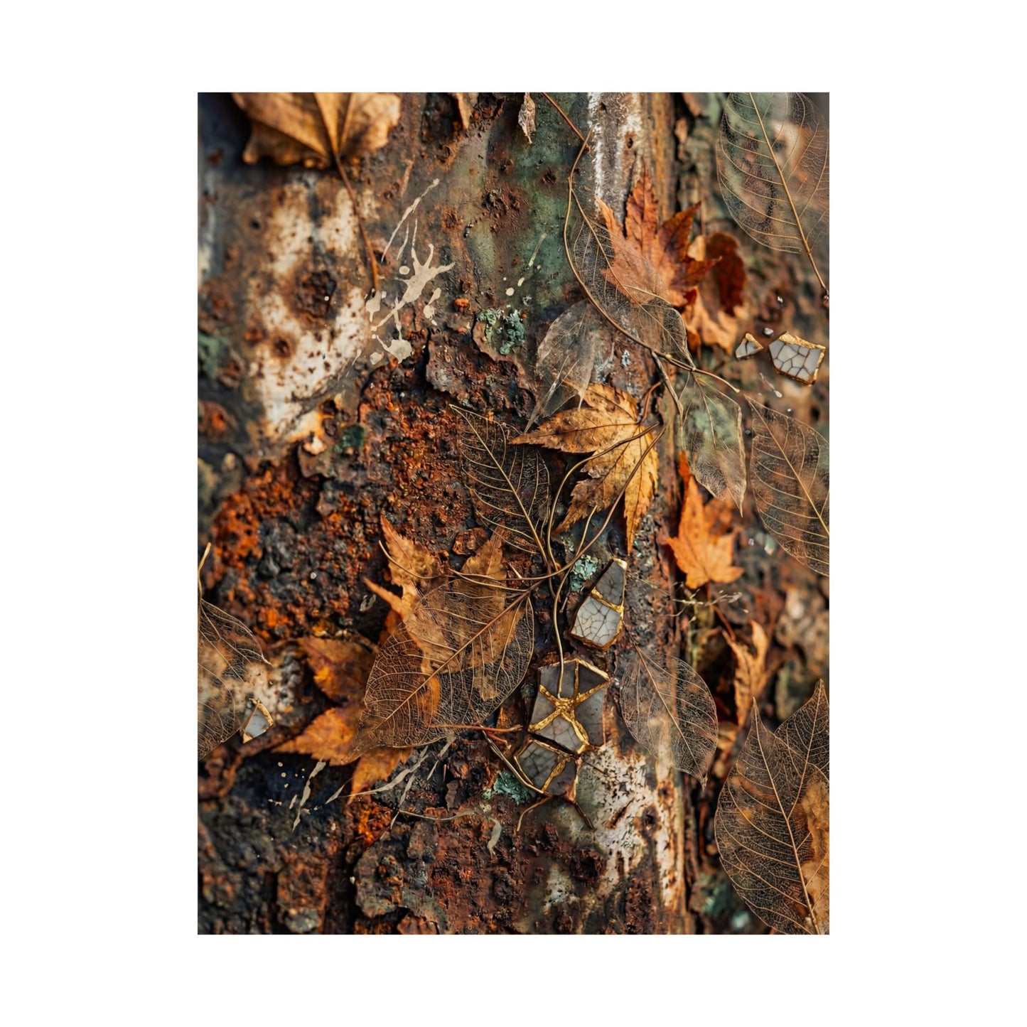 Rust Patina Wall Art Print | Autumn Japandi Texture Art