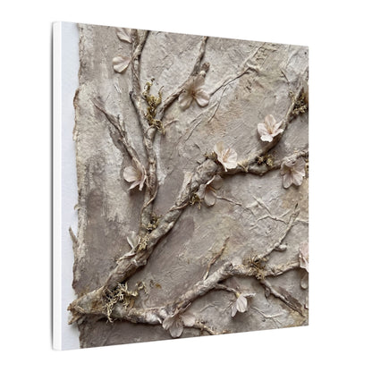 Summer Cherry Blossom Texture Canvas Art | Earthy Decor