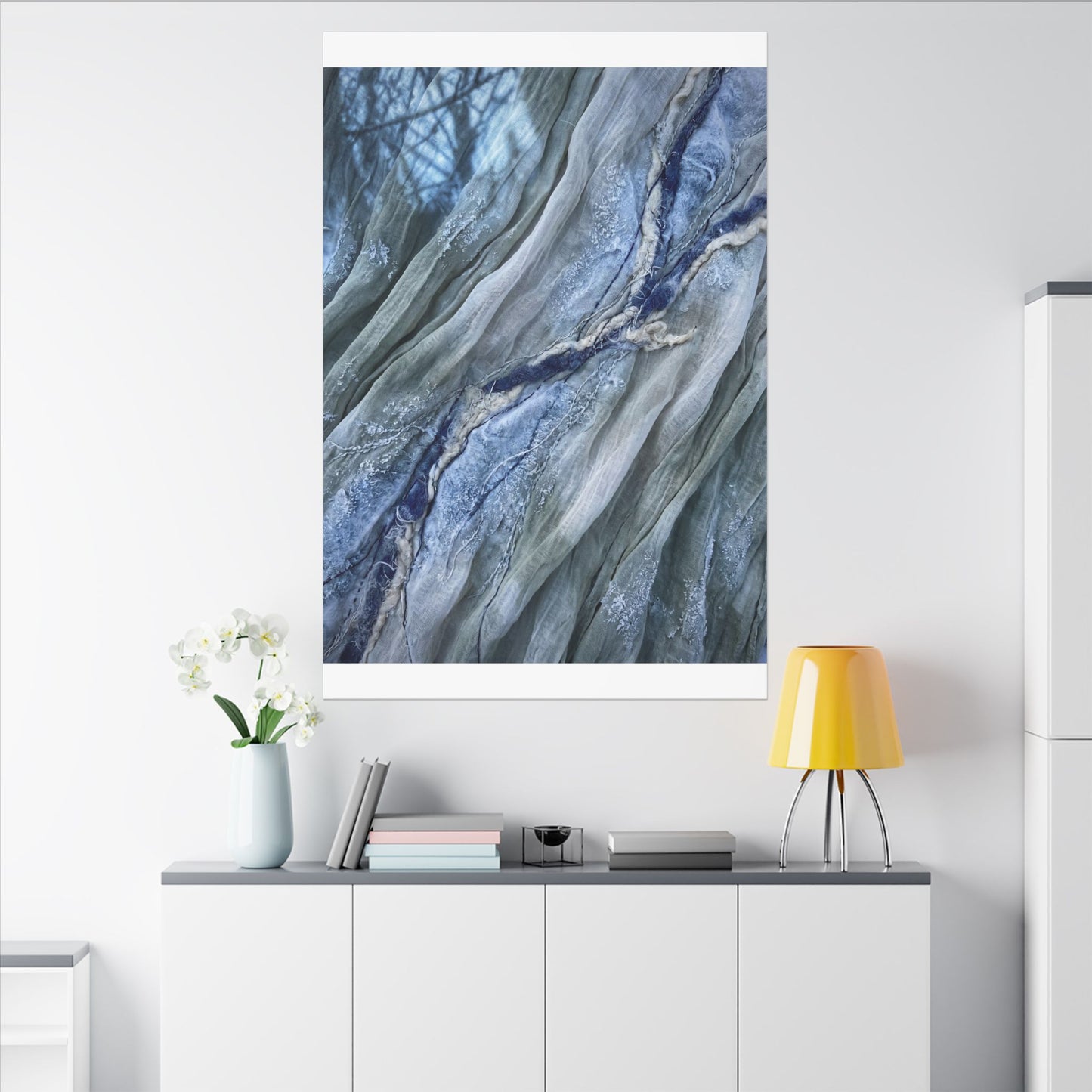 Moonlight Silk Drape Canvas Art - Japandi Mono No Aware