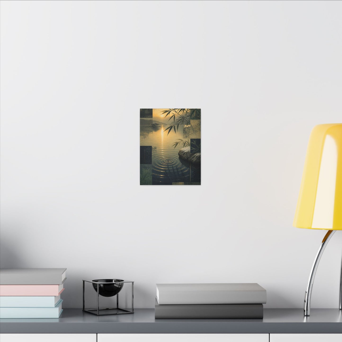 Zen Water Ripple in Golden Hour | Ukiyo E Inspired Canvas Art