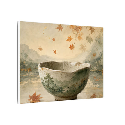 Autumn Ceramic Bowl Watercolor Canvas Art | Cozy Decor