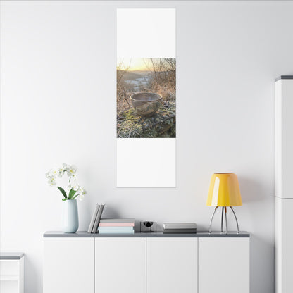 Golden Hour Ceramic Bowl Canvas Art - Japandi Shibui