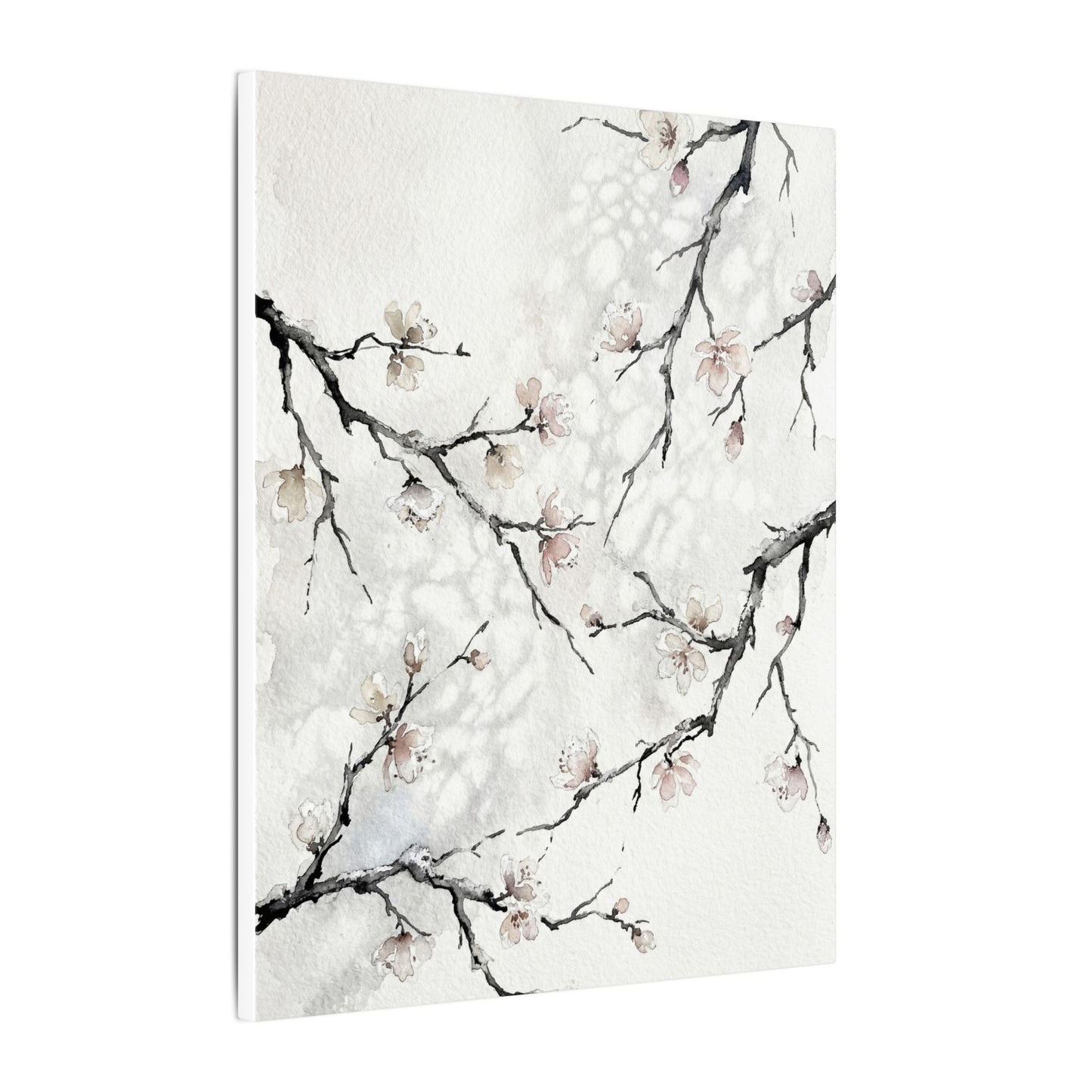 Cherry Blossom Canvas Art | Winter Japandi Watercolor Art