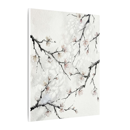 Cherry Blossom Canvas Art | Winter Japandi Watercolor Art