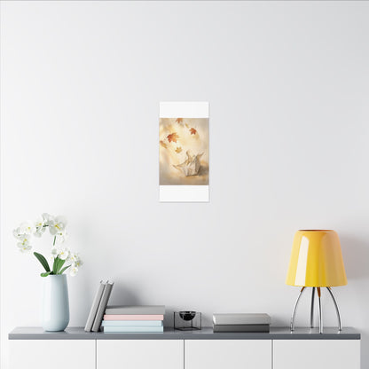 Japandi Paper Fold in Golden Hour | Watercolor Canvas Art