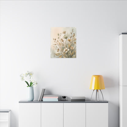 Summer Dried Flowers Watercolor Canvas Art | Elegant Decor