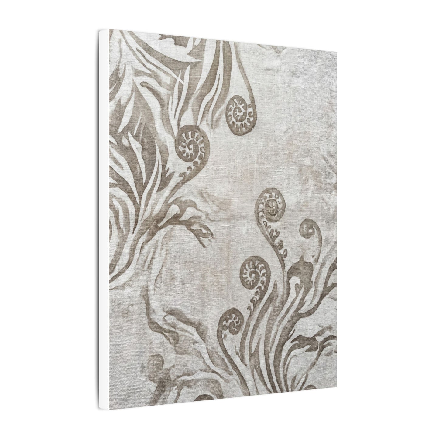 Japandi Fern Unfurling in Overcast | Japanese Pattern Canvas Art