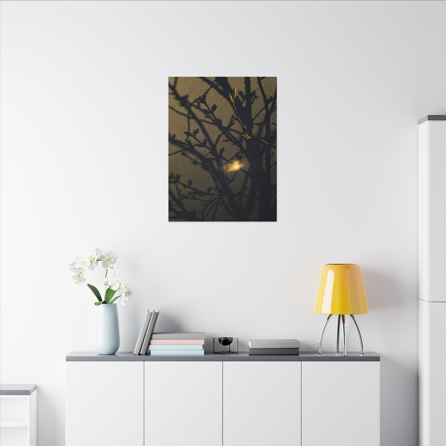 Bold Shadow Play Canvas Art - Moody Minimal Dark Japandi