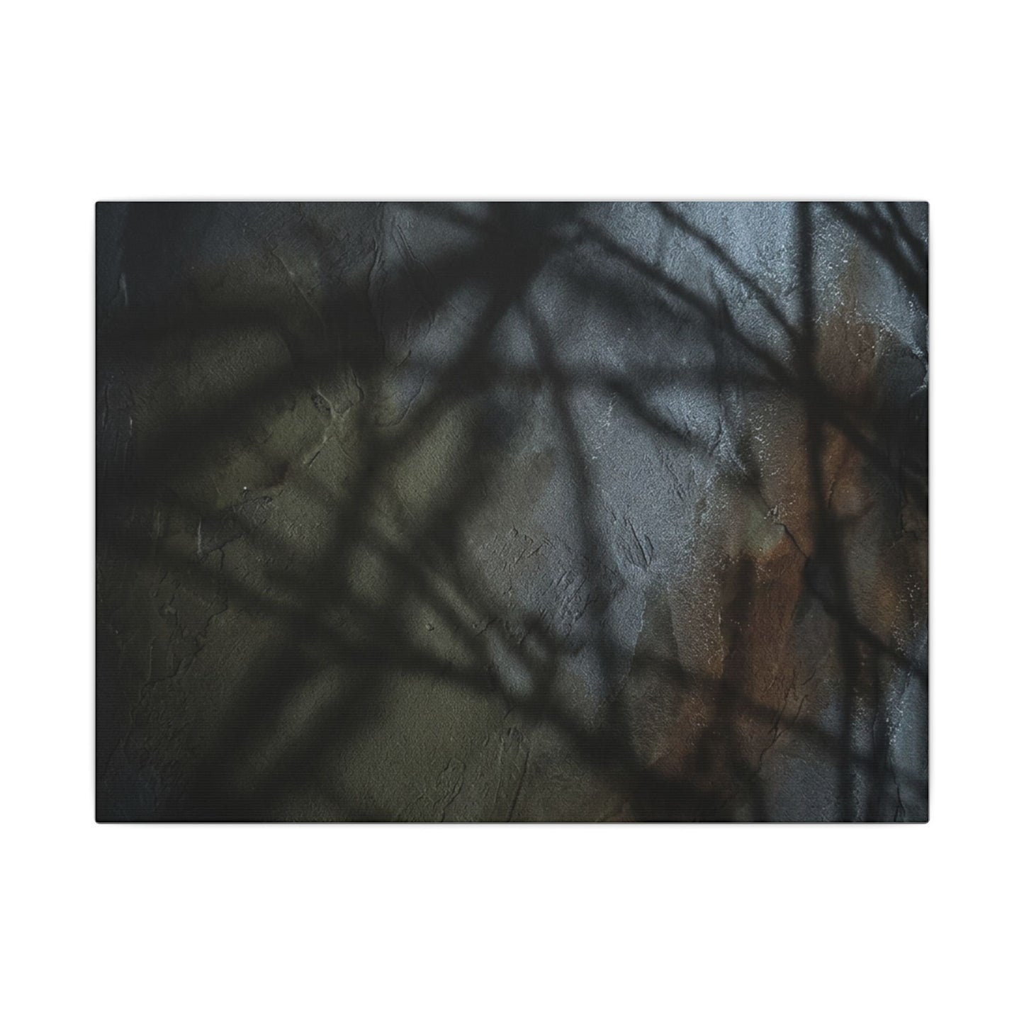 Shadow Play Dark Texture Canvas Art | Sophisticated Dark Japandi Art