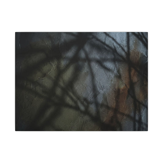 Shadow Play Dark Texture Canvas Art | Sophisticated Dark Japandi Art
