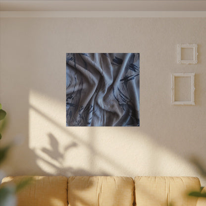 Silk Drape Winter Canvas Art | Japandi Earthy Design