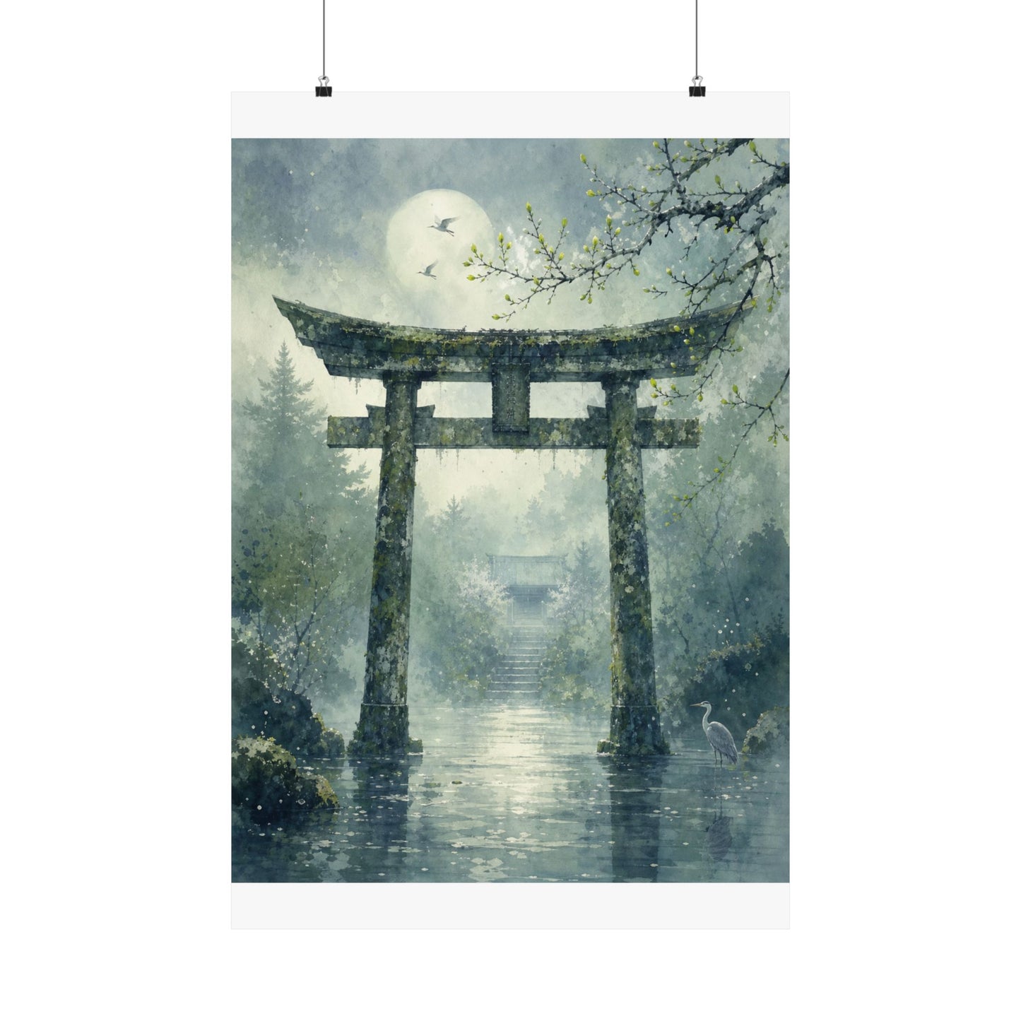 Datsuzoku Torii Gate Wall Art Print - Japandi Watercolor