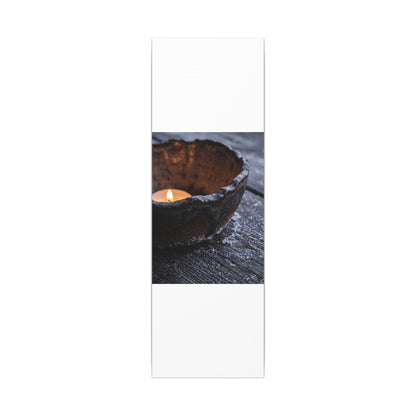 Atmospheric Ceramic Bowl Canvas Art - Moody Minimal Dark Japandi