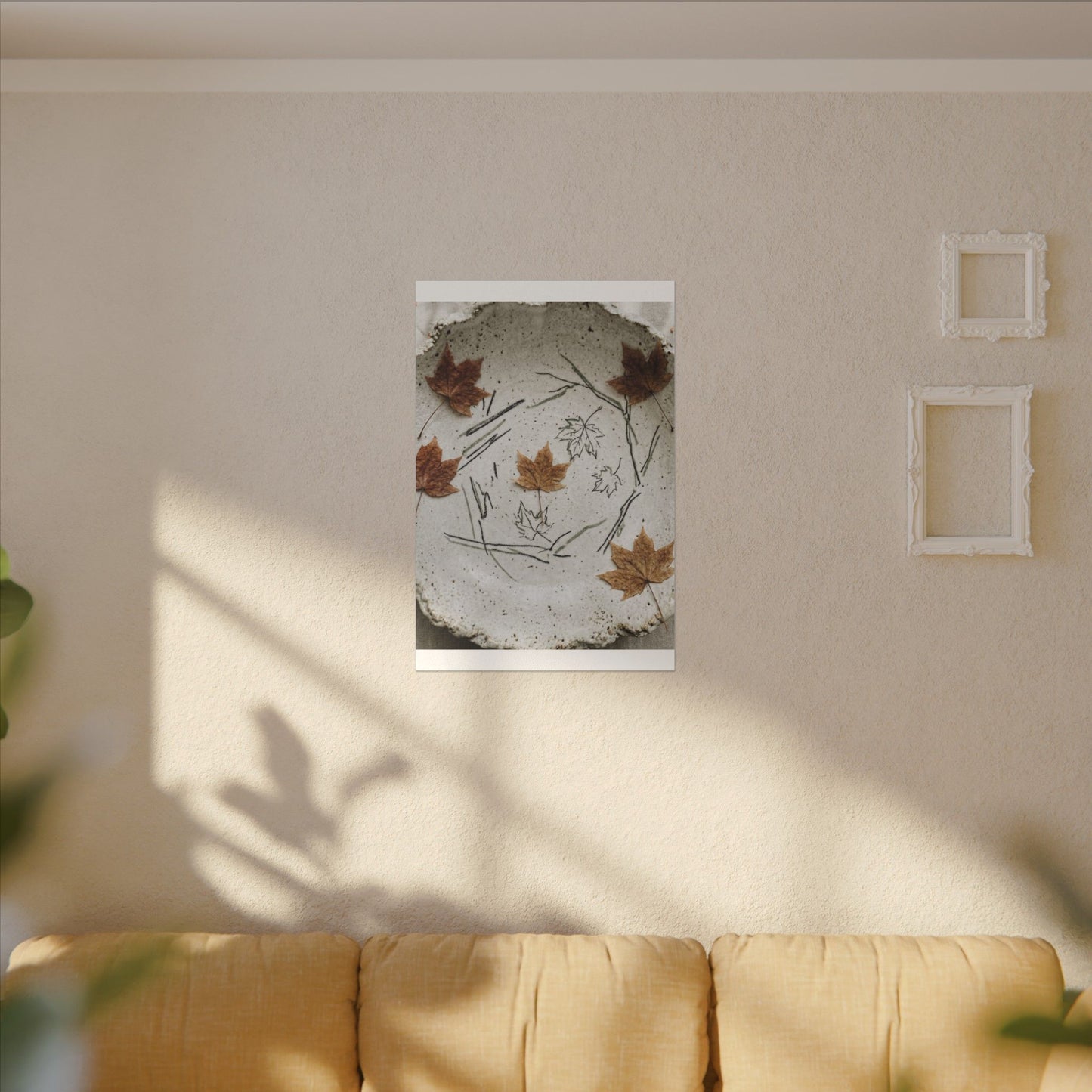 Ceramic Bowl Autumn Canvas Art | Japandi Elegant Design