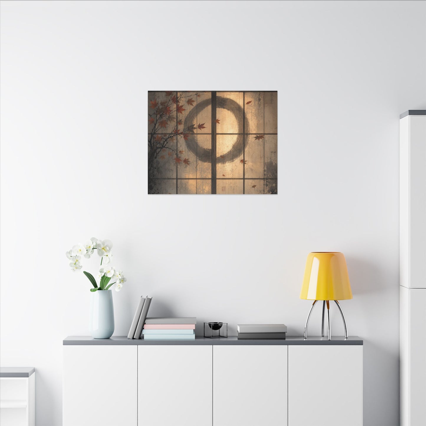Shoji Screen Texture Canvas Art | Earthy Japandi Art