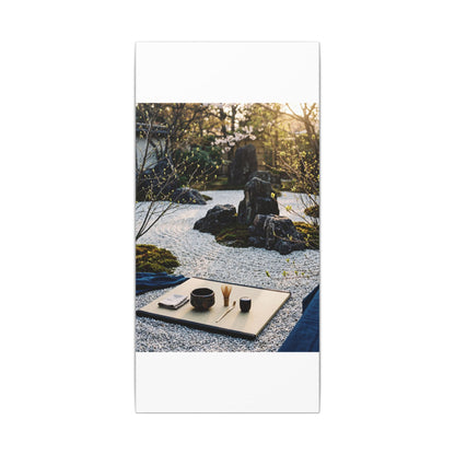 Zen Tea Ceremony in Golden Hour | Karesansui Canvas Art