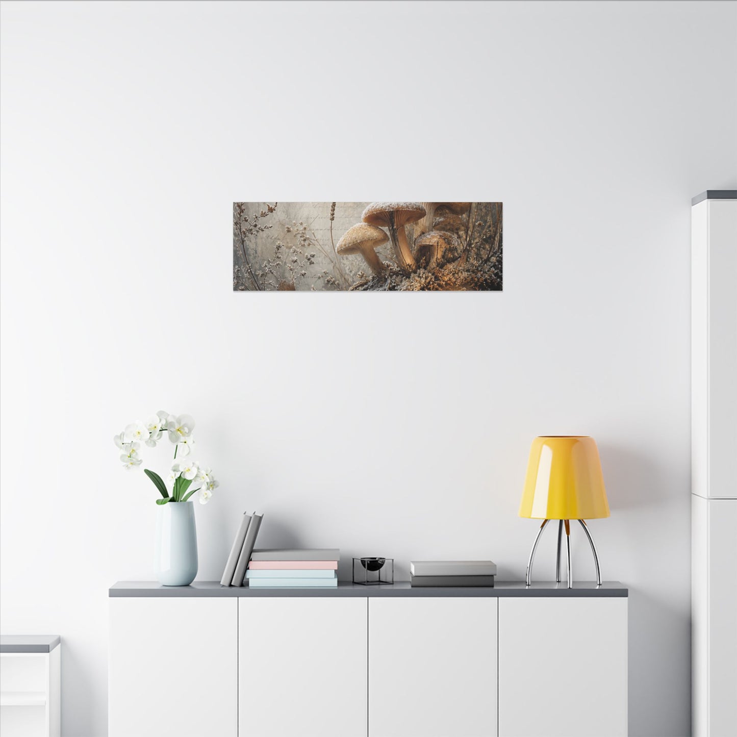 Wild Mushrooms Texture Canvas Art | Elegant Japandi Art