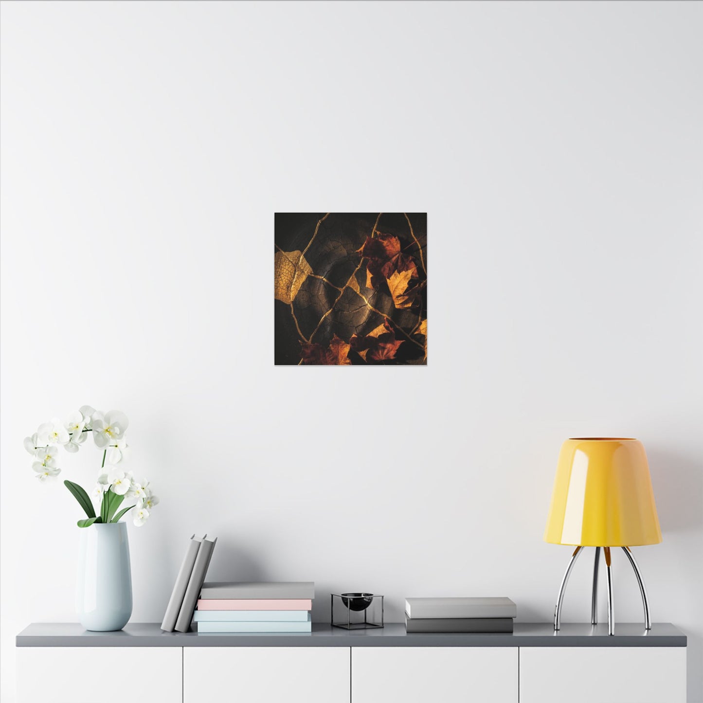 Resilient Shadow Play Canvas Art - Crackle Gold Kintsugi