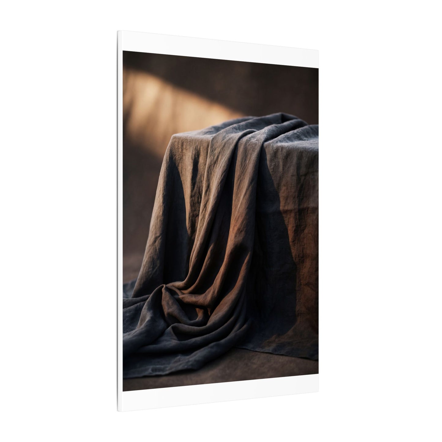 Silk Drape Canvas Art | Winter Dark Japandi Shadow Zen Art