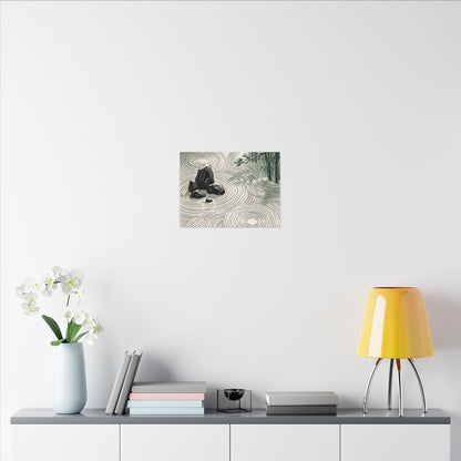 Shibui Rock Garden Canvas Art - Zen Ukiyo E Inspired