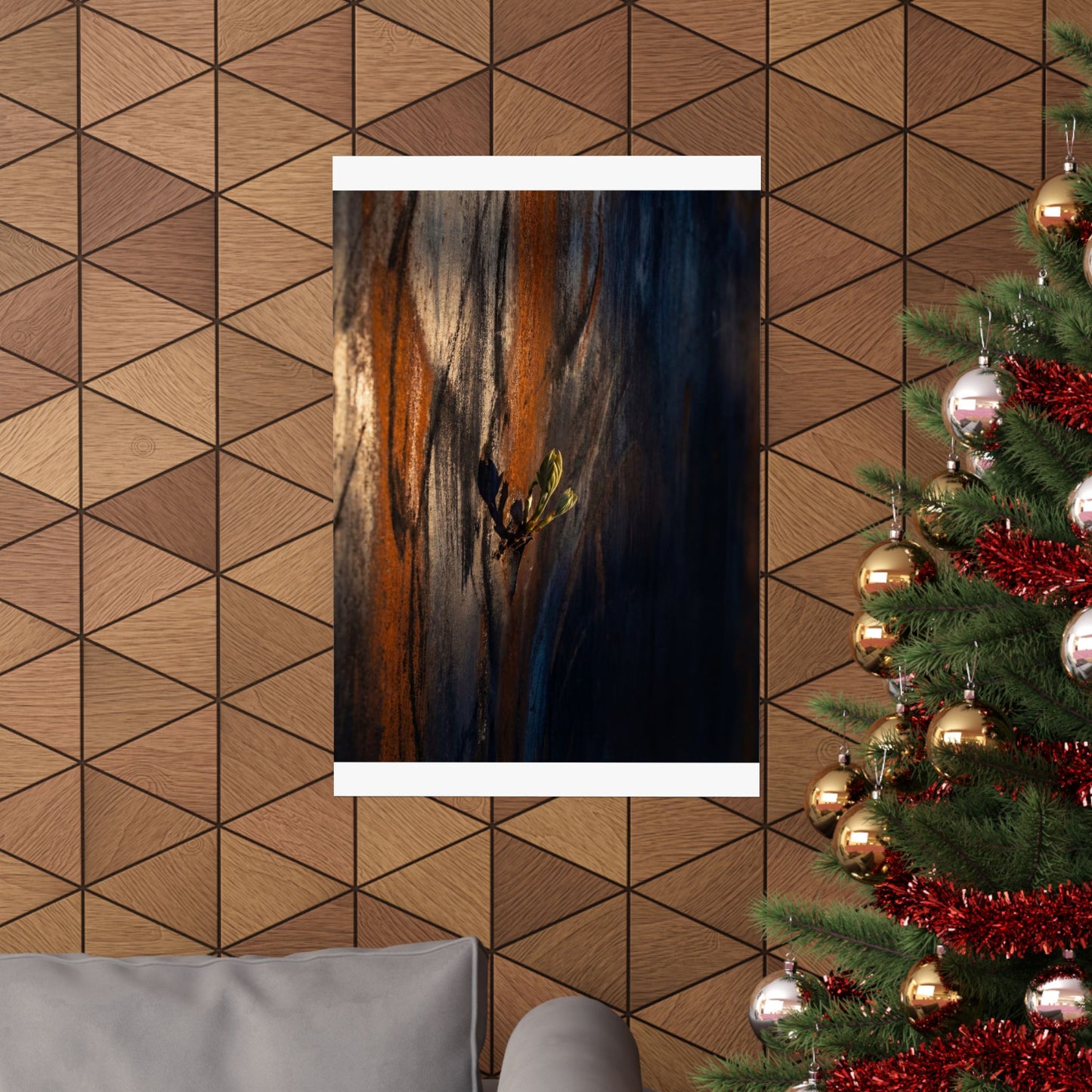 Rust Patina Spring Wall Art Print | Dark Japandi Sophisticated Design