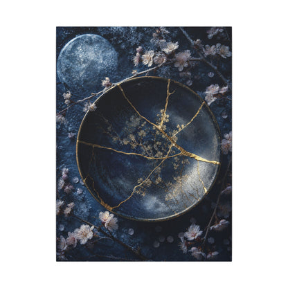 Cherry Blossom Winter Canvas Art | Kintsugi Philosophical Design