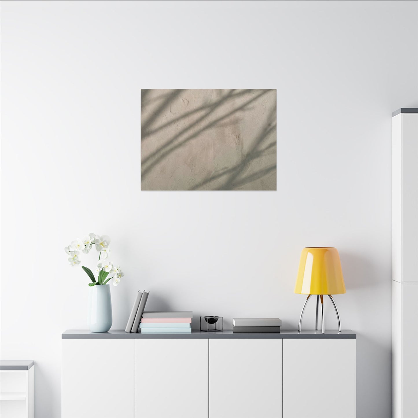 Shadow Play Japanese Pattern Canvas Art | Warm Japandi Art