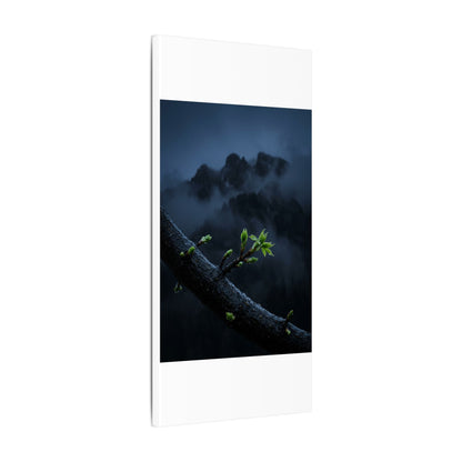 Moonlight Mountain Mist Canvas Art - Dark Japandi Kanso