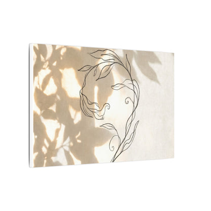 Warm Shoji Screen Canvas Art - Minimal Line Japandi