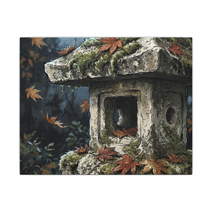 Shibui Stone Lantern Canvas Art - Japandi Minimal Line