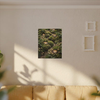 Moss Close Up Japanese Pattern Canvas Art | Neutral Japandi Art