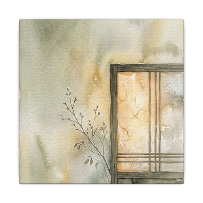 Ma Shoji Screen Canvas Art - Japandi Watercolor