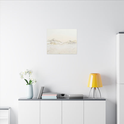 Mountain Mist Winter Canvas Art | Japandi Warm Design