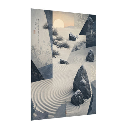 Seijaku Rock Garden Canvas Art - Zen Ukiyo E Inspired