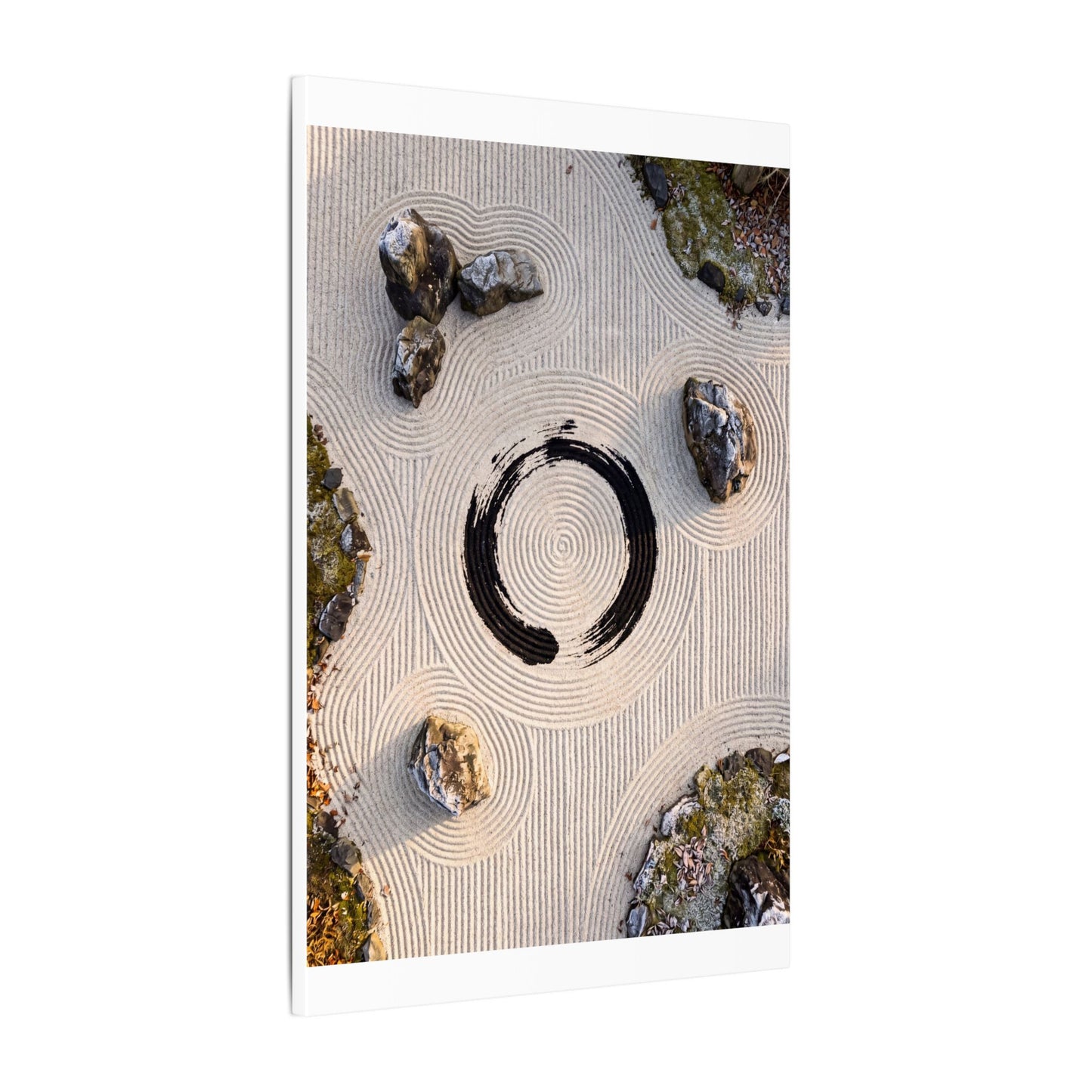 Rock Garden Canvas Art | Winter Zen Enso Art