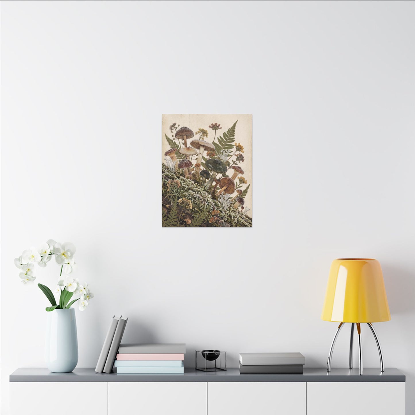 Winter Wild Mushrooms Herbarium Canvas Art | Enchanting Decor
