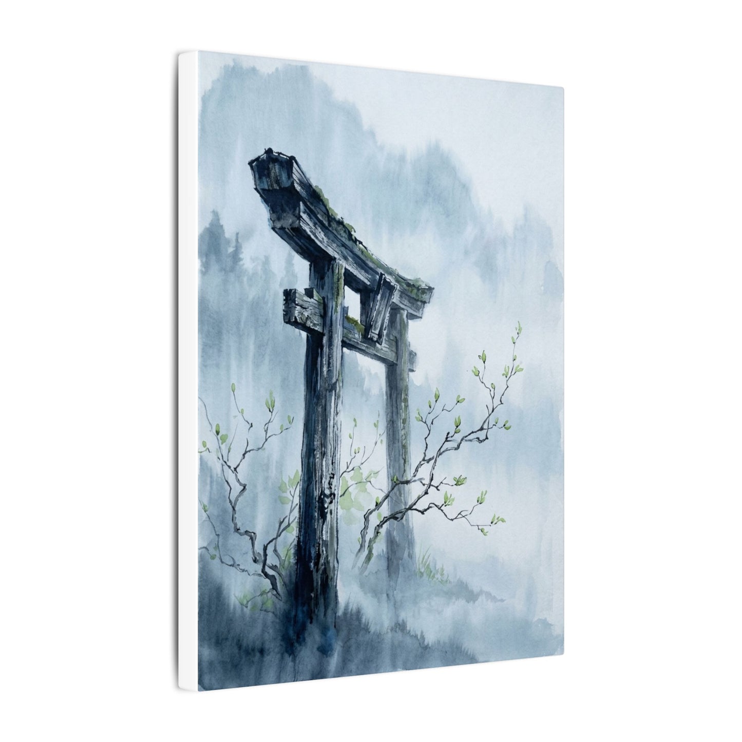 Torii Gate Canvas Art | Spring Zen Sumi E Art