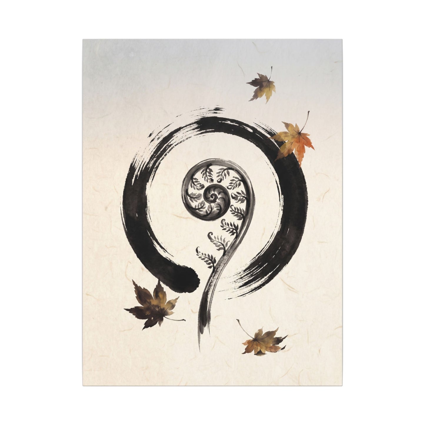 Fern Unfurling Autumn Canvas Art | Zen Peaceful Design