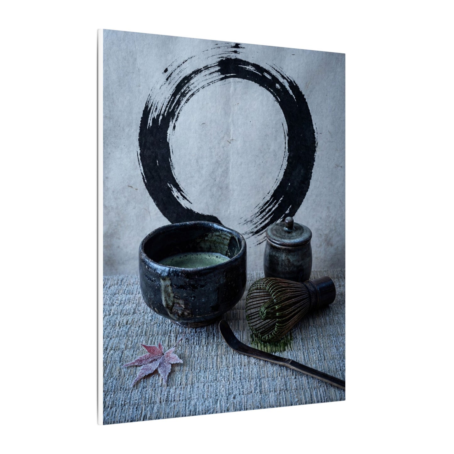 Tea Ceremony Canvas Art | Winter Zen Enso Art