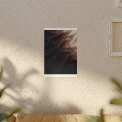 Dark Japandi Silk Drape in Dawn | Shadow Zen Canvas Art