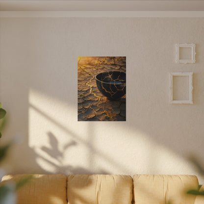 Golden Hour Cracked Earth Canvas Art - Kintsugi Fukinsei