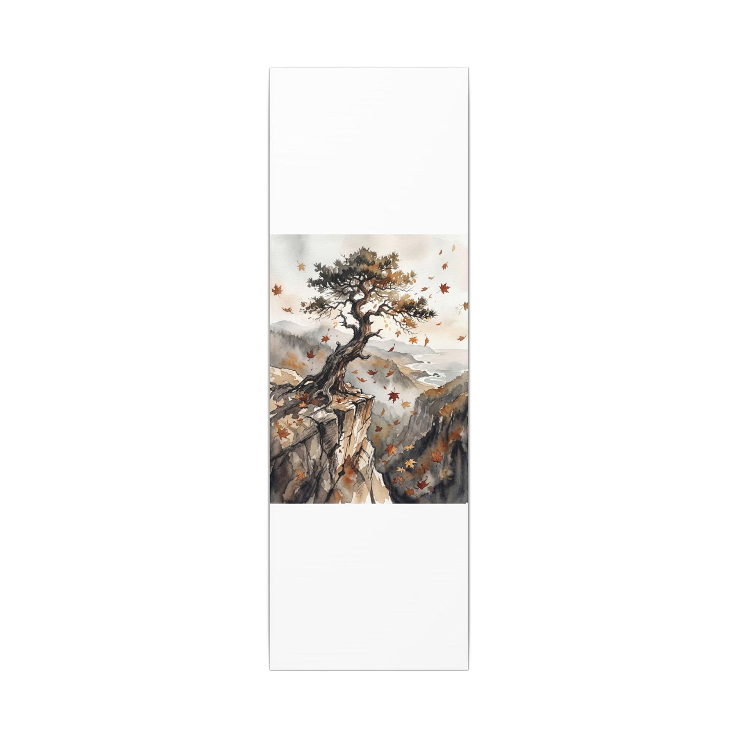 Autumn Pine Tree Watercolor Canvas Art | Warm Decor