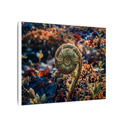 Kintsugi Fern Unfurling in Dappled | Gold Vein Canvas Art