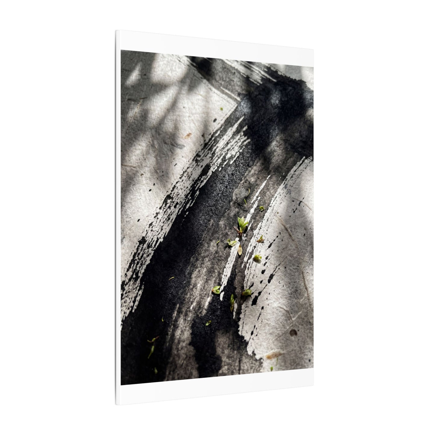 Ink Brushstroke Canvas Art | Spring Dark Japandi Moody Minimal Art