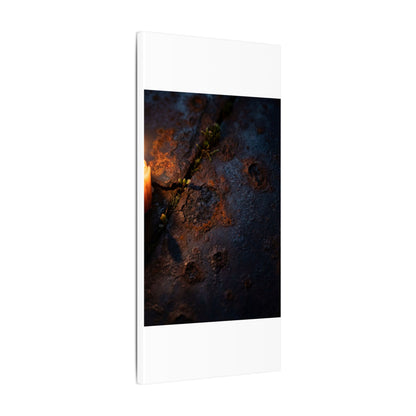 Candlelight Rust Patina Canvas Art - Dark Japandi Ma
