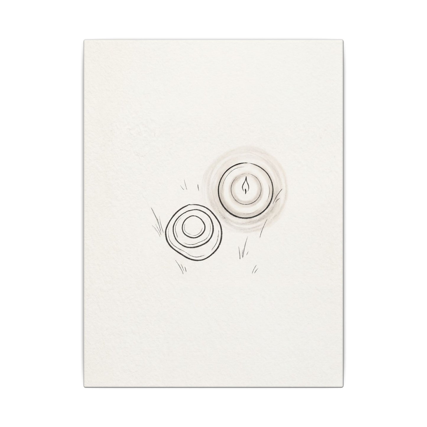 River Stones Canvas Art | Winter Japandi Minimal Line Art