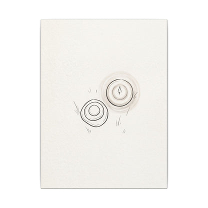River Stones Canvas Art | Winter Japandi Minimal Line Art