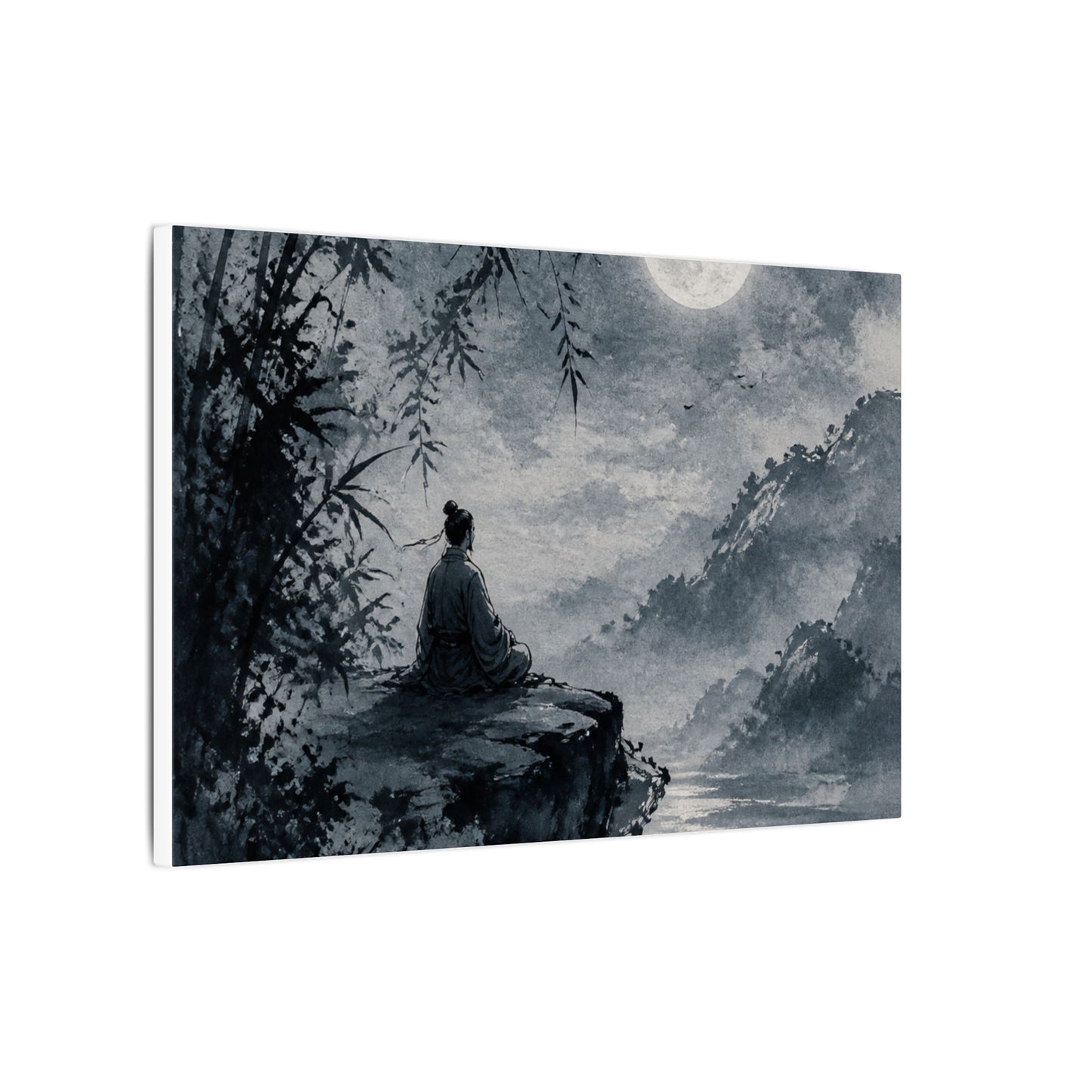 Ink Brushstroke Sumi E Canvas Art | Serene Zen Art